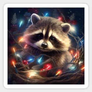 Christmas raccoon Sticker